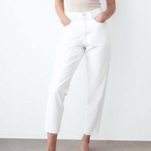 Zara white mom jeans